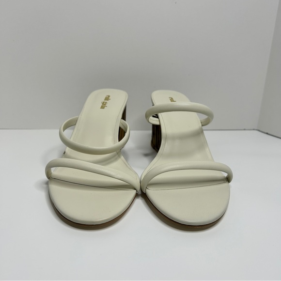 Cult Gaia Eva Leather Wedge Slide Sandals white sz 40 New - Picture 2 of 10
